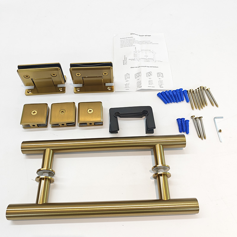 Modern Chrome Polished Fitting Factory Frameless Sliding Hardware Wholesale Brass Brushed Nickel Shower Room Glass Door Bathroom Accessories Hinge Combo