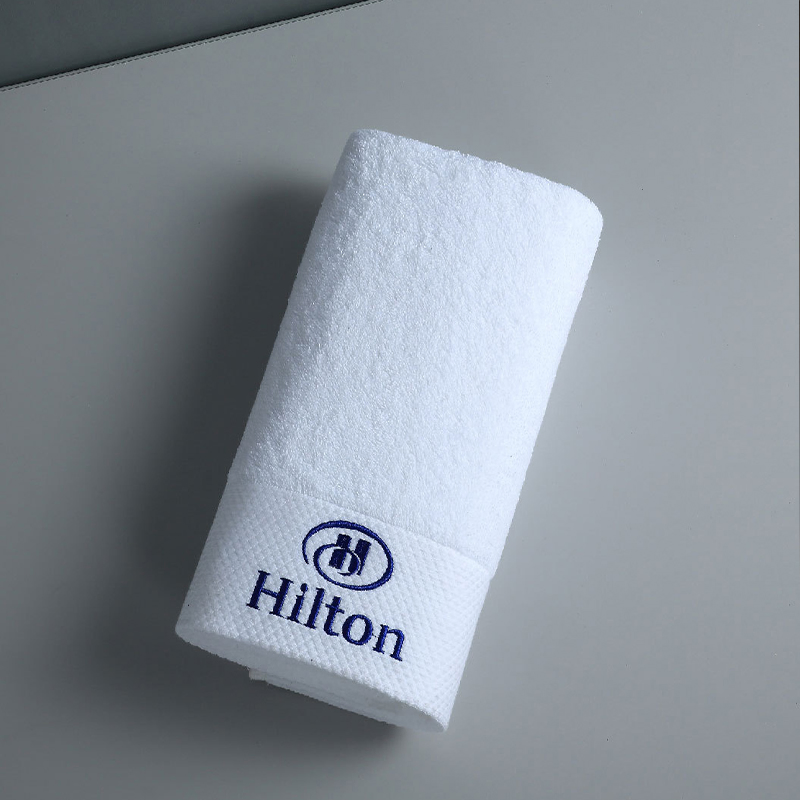 High Quality Custom Logo Embroidered White Super Absorbent 100% Cotton Home Hand Face Bath SPA Hotel Towel