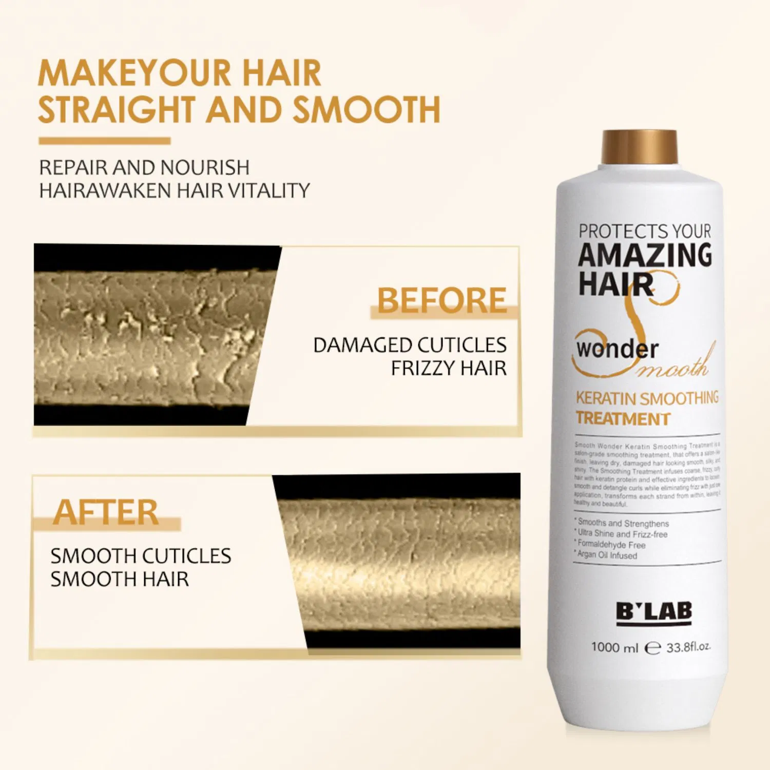 Nano Protein Treatment Cream Moisture Repair Smoothing Brazilian Keratin Hair Straightener Treatment