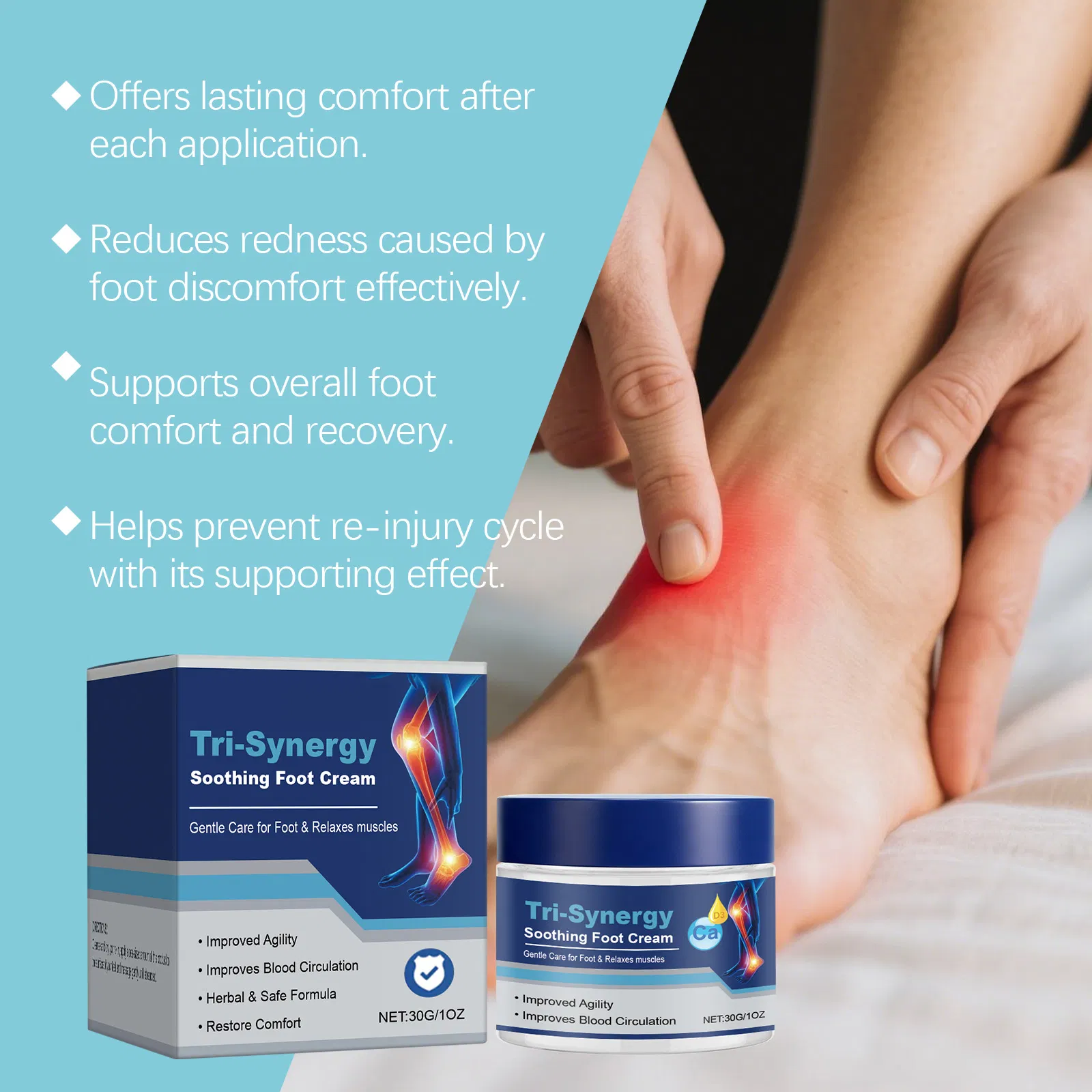 OEM Private Label Anti-Crack Hand Foot Cream 30g Repair Dry Cracked Heels Moisturizing Nourishing Soothing Soft Foot Cream