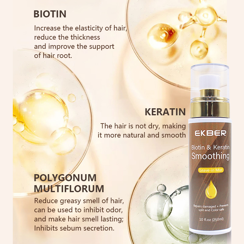 Natural Biotin Leave-in Conditioner Spray Amino Acid Luxury Moisturizing Hair Growth Serum Product Hair Care Private Label