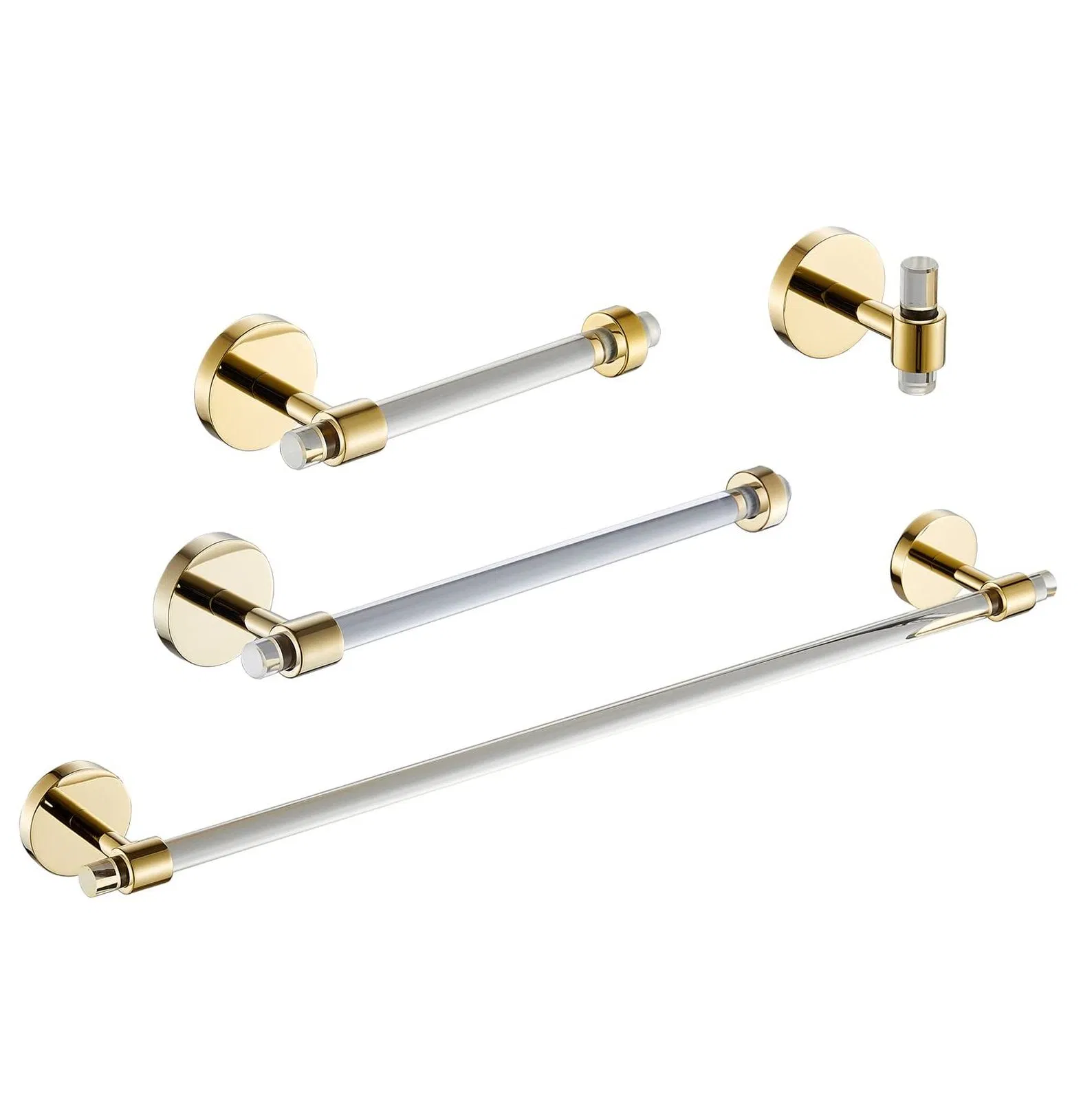 Luxury Bath Decor Shower Toilet Accessories Set Hotel Acrylic Bathroom Accessories