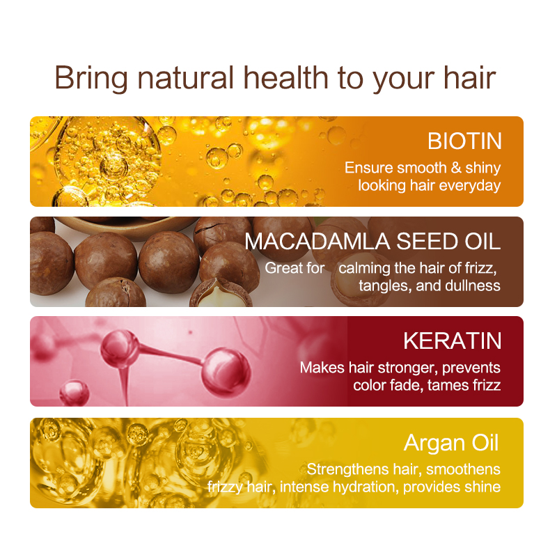 New Arrival Ekber Long Straight Biotin Argan Oil Keratin Repair Hair Care Mask Dry Hair Shiny Silky Treatment Daily