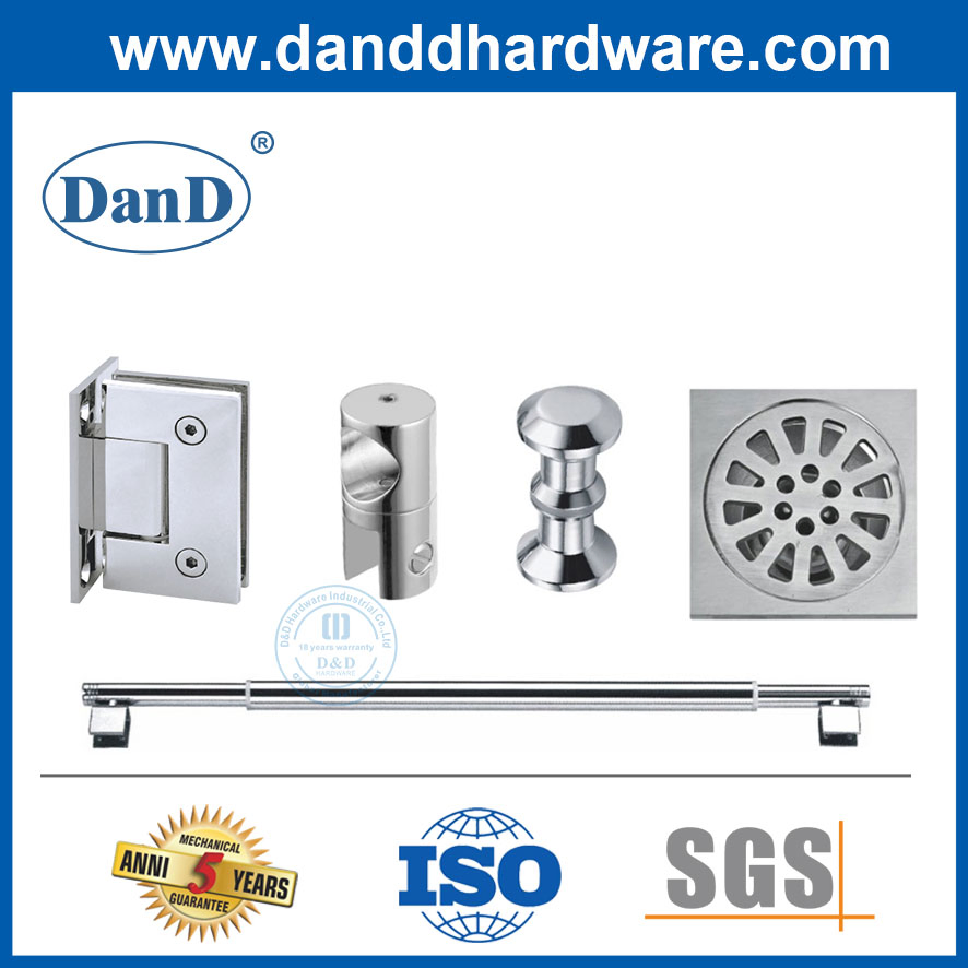 Toilet Accessory Glass Hardware Patch Fitting USA Hotel Shower Room Pivot Security Bath Wholesale Sliding Double Door Modern High-End Bathroom Accessories