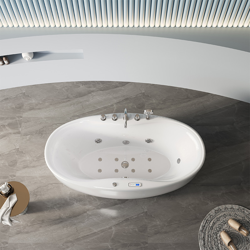 Luxury Bathroom Bathtub with Whirlpool SPA Massage LED Light Hydrotherapy for Villas and Resorts Sanitary Ware