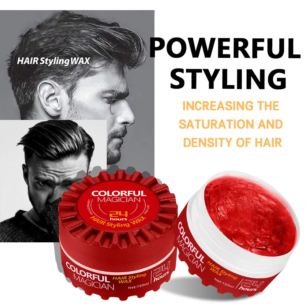 OEM ODM 150g Colorful Extra Strong Hold Hair Styling Wax Pomade Water Based Skull Plastics Box Hair Wax for Men's Hair Style