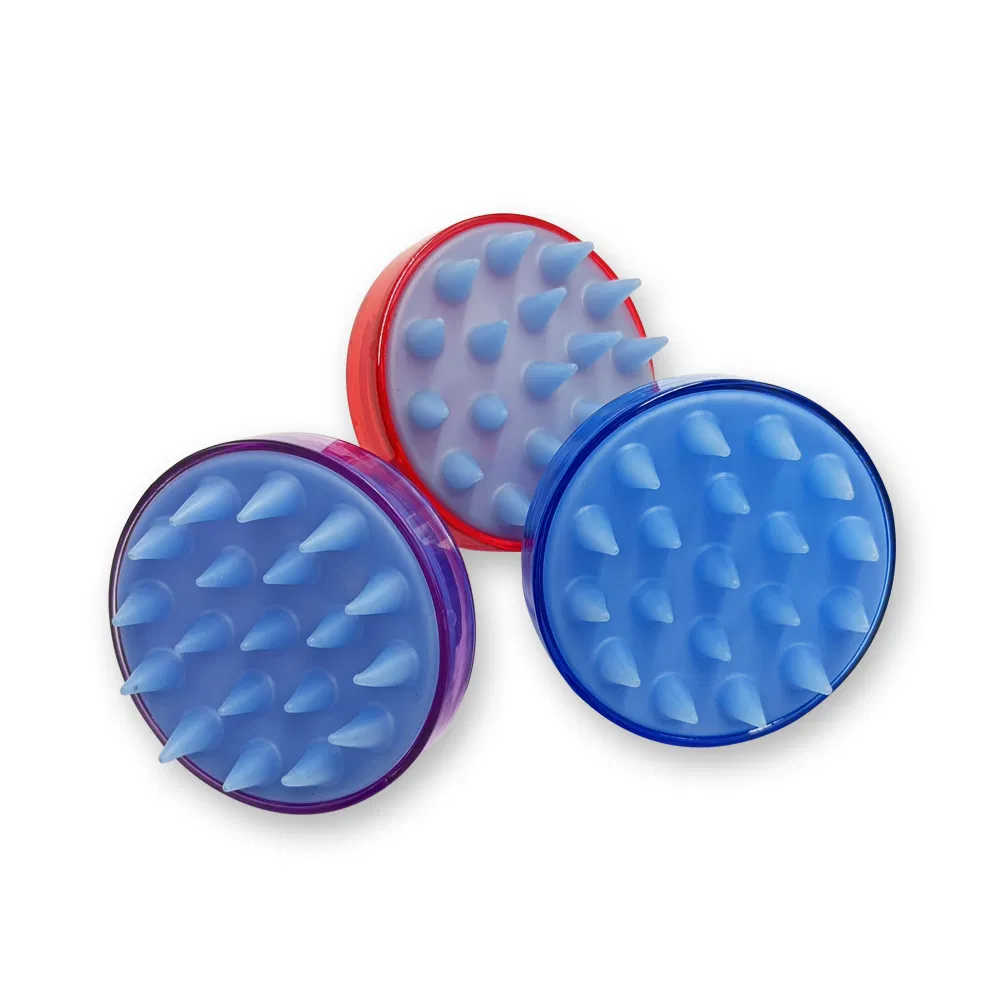 Cepillo de masaje para el cuero cabelludo de silicona transparente de alta calidad