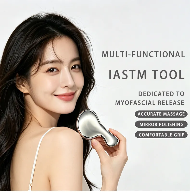 Herramienta de masaje facial Gua Sha de etiqueta privada gratuita 304 espátula de acero inoxidable personalizada