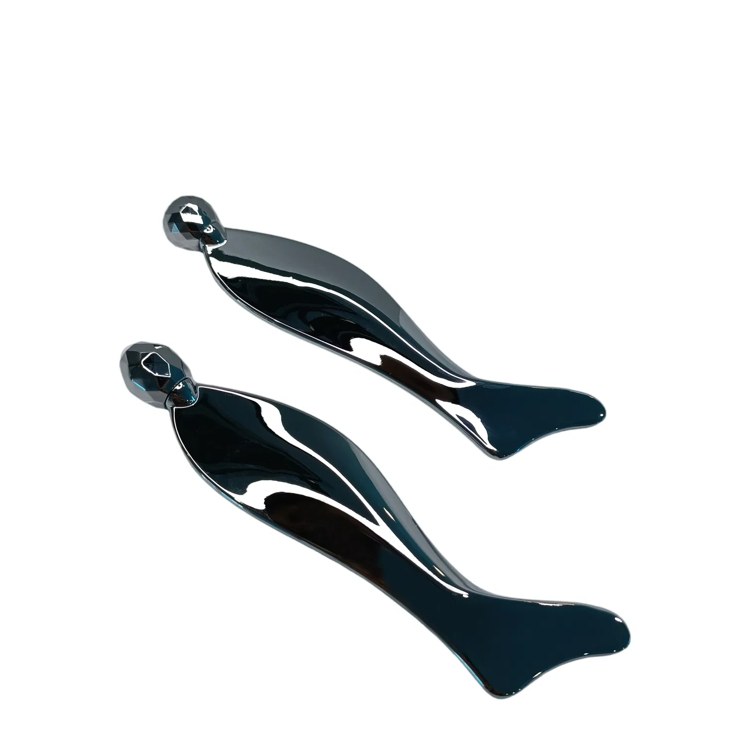 Herramienta de Gua Sha de Acero Inoxidable Premium para Masaje Facial Diseño de Sirena Plateada Herramienta de Rasurado Facial para Piel Radiante