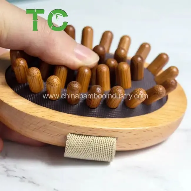 Cepillo de masaje de mano de madera para el cuerpo, cepillo anti-celulitis, masajista con cojín de aire