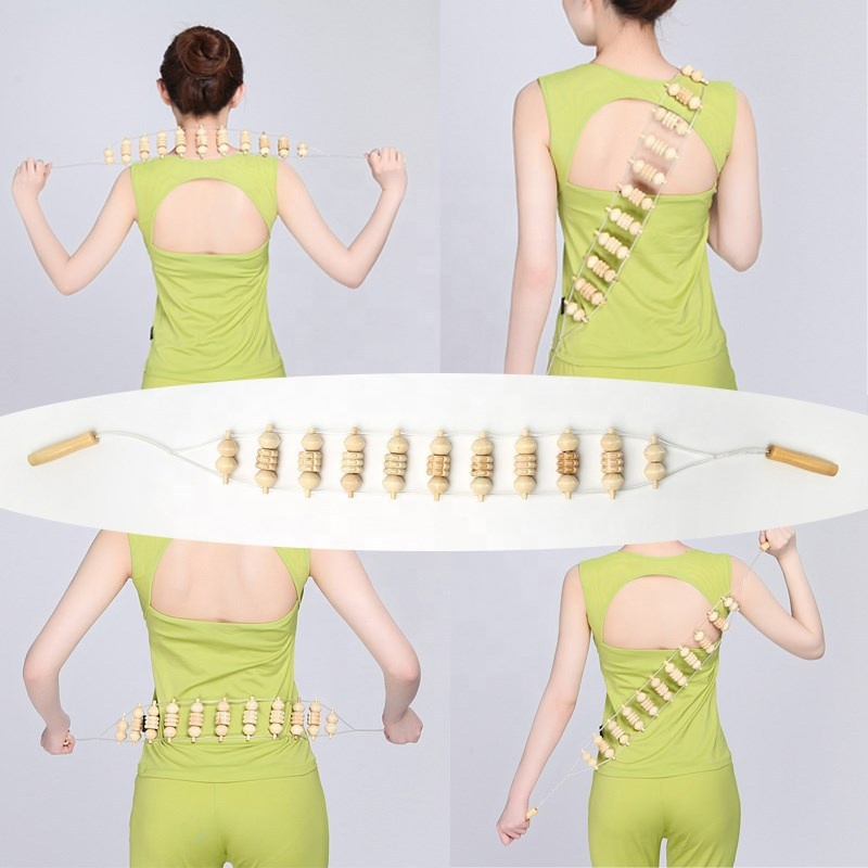 Terapia Acupresión Rodillo de Masaje de Bola Muscular Relajar Cuerpo Herramientas de Terapia de Madera
