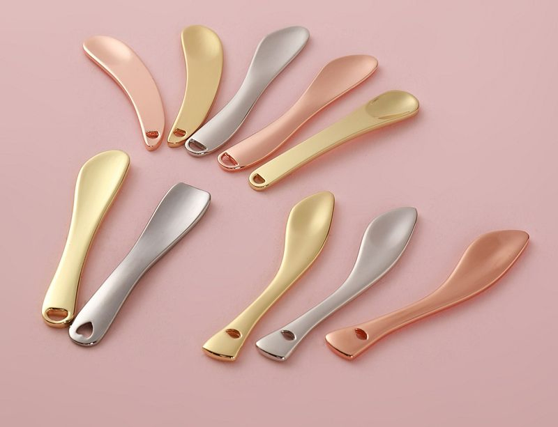 Cuchara de máscara de masaje de metal personalizada para crema de ojos, herramienta de masaje de belleza para el área de los ojos y contorno facial