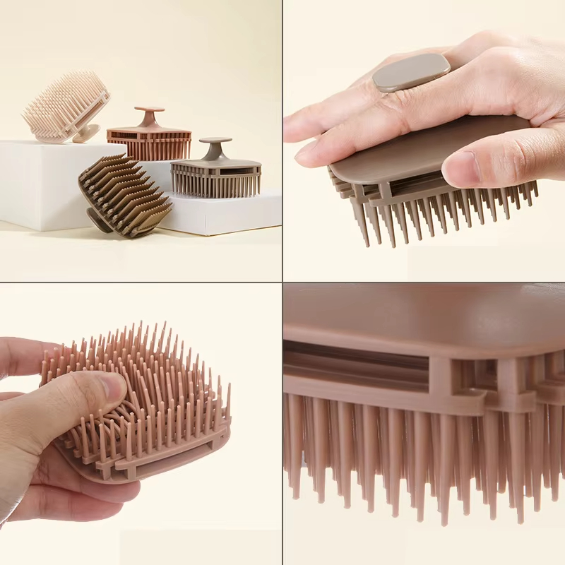 2025 Nuevo cepillo de champú para el cabello, masajeador de cuero cabelludo, cepillo de baño personalizado al por mayor con logo, cepillo de masaje para el cuero cabelludo Meridian