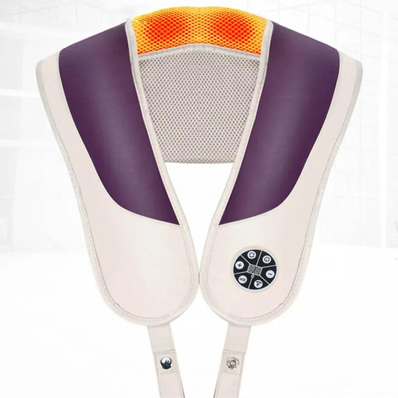 Masajeador de cuerpo con calor, martillo de golpeteo shiatsu eléctrico para cuello y hombros, cinturón de masaje