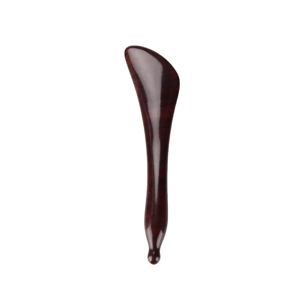 Palito de masaje Gua Sha de grano de madera - herramienta multiusos para el cuero cabelludo y la cara para aliviar la tensión y el drenaje linfático