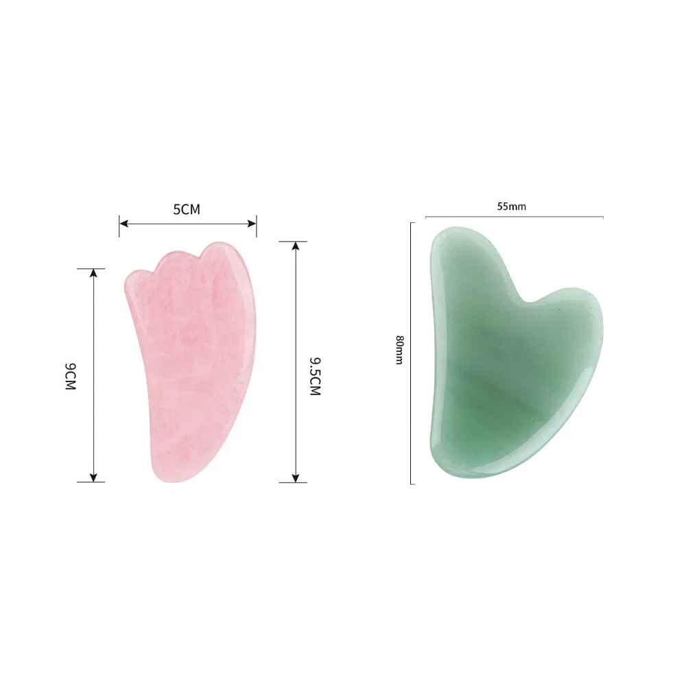 Herramienta de masaje facial de piedra Gua Sha de cerámica de jade natural, herramientas de guasha de jade para el cuidado de la piel