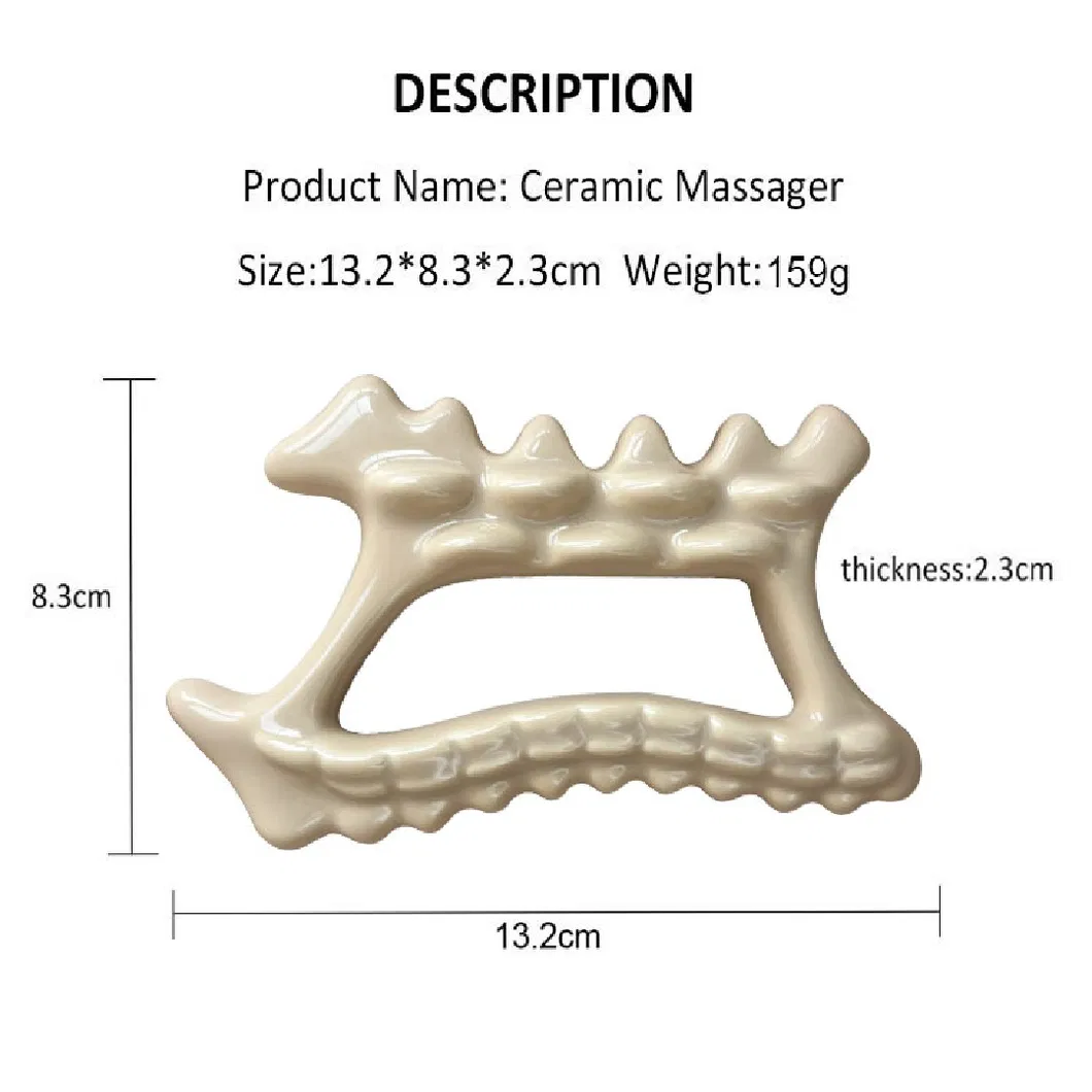 Herramientas de Masaje de Guasha de Cerámica para Raspar el Cuerpo y la Cara, Herramientas de Belleza