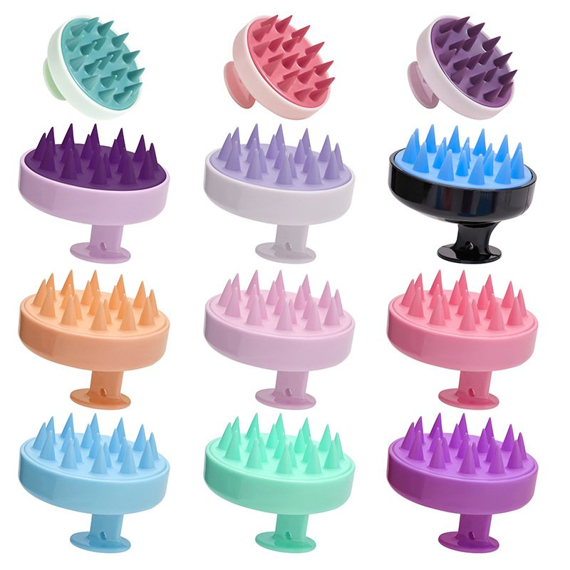 Cepillo de masaje para niños con logo personalizado, cepillo de silicona para el cuero cabelludo, cepillo para desenredar el cabello de mujeres, cepillo para baño de mascotas