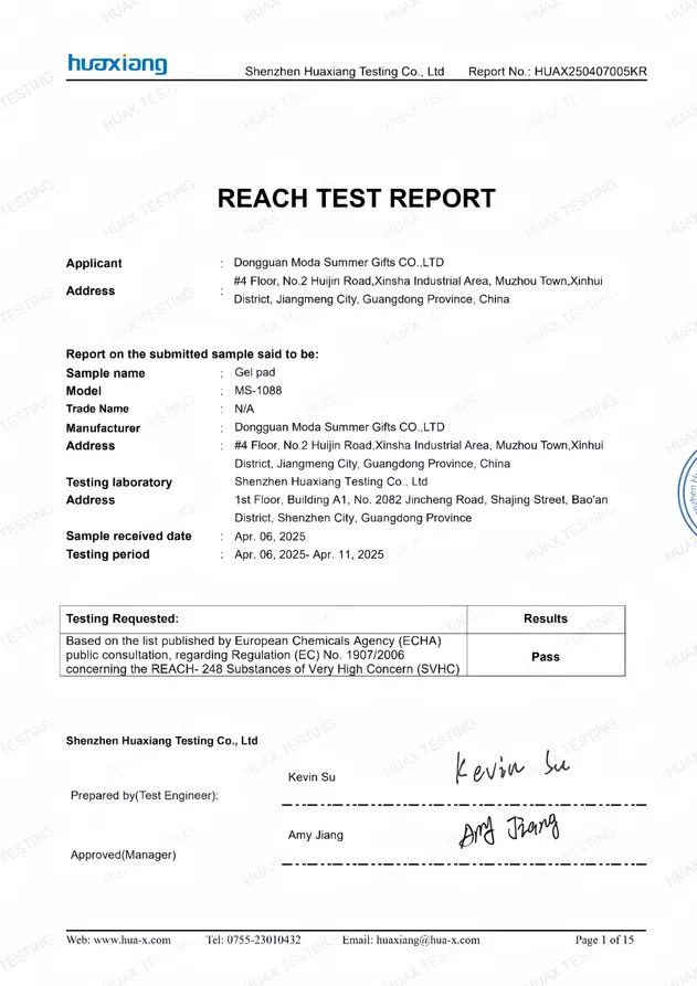 Certificación Reach