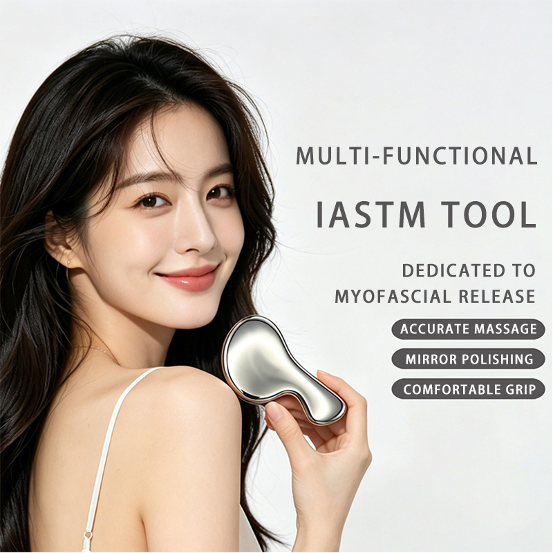 Herramienta de masaje facial Gua Sha de etiqueta privada gratuita 304 espátula de acero inoxidable personalizada