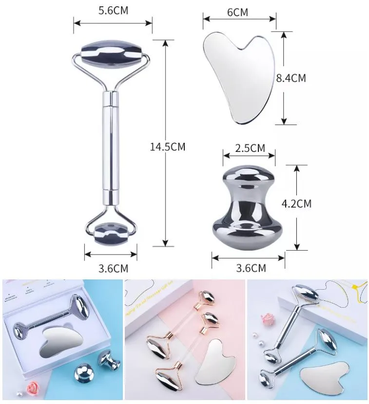 Producto de belleza OEM Gua Sha de acero inoxidable herramienta de masaje facial en forma de corazón Gua Sha de metal Gua Sha de acero inoxidable
