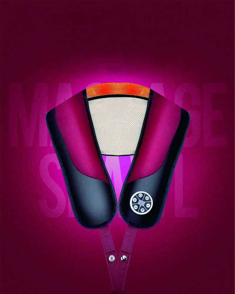 Masajeador de cuerpo con calor, martillo de golpeteo shiatsu eléctrico para cuello y hombros, cinturón de masaje