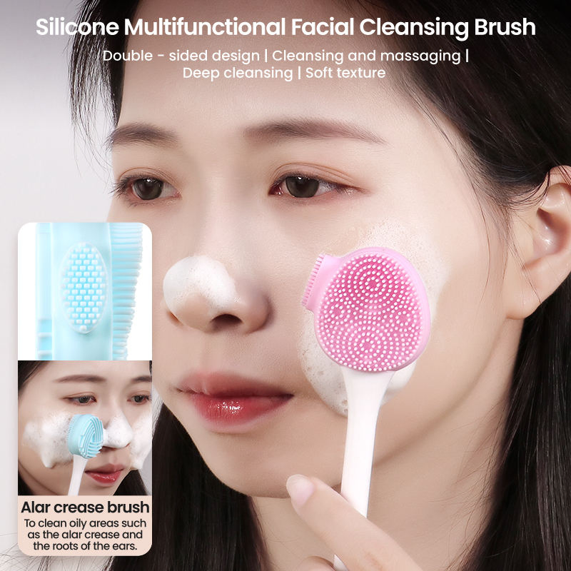 Herramienta de maquillaje para ojos, ayuda para el delineador de ojos y máscara de pestañas de silicona para masaje facial multifuncional