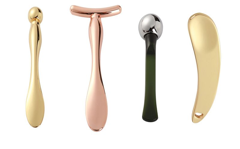 Cuchara de máscara de masaje de metal personalizada para crema de ojos, herramienta de masaje de belleza para el área de los ojos y contorno facial