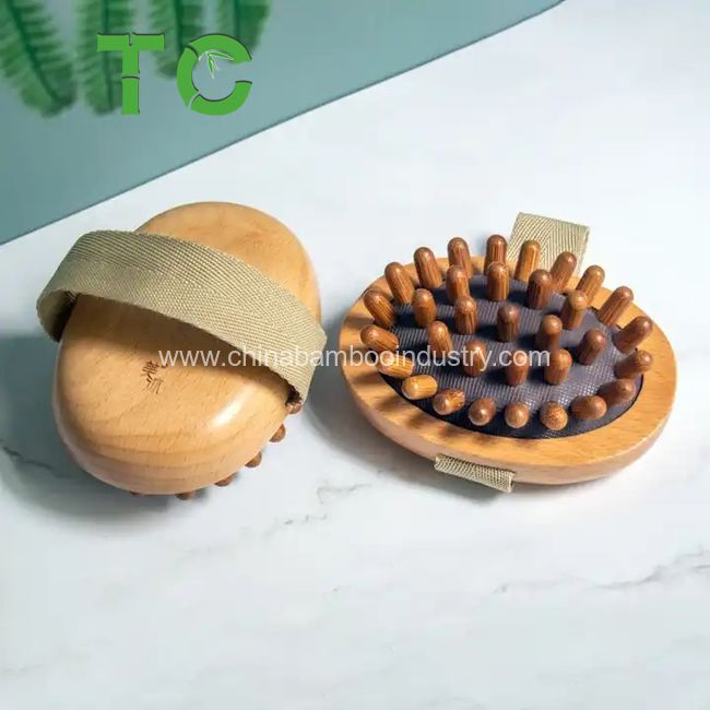 Cepillo de masaje de mano de madera para el cuerpo, cepillo anti-celulitis, masajista con cojín de aire