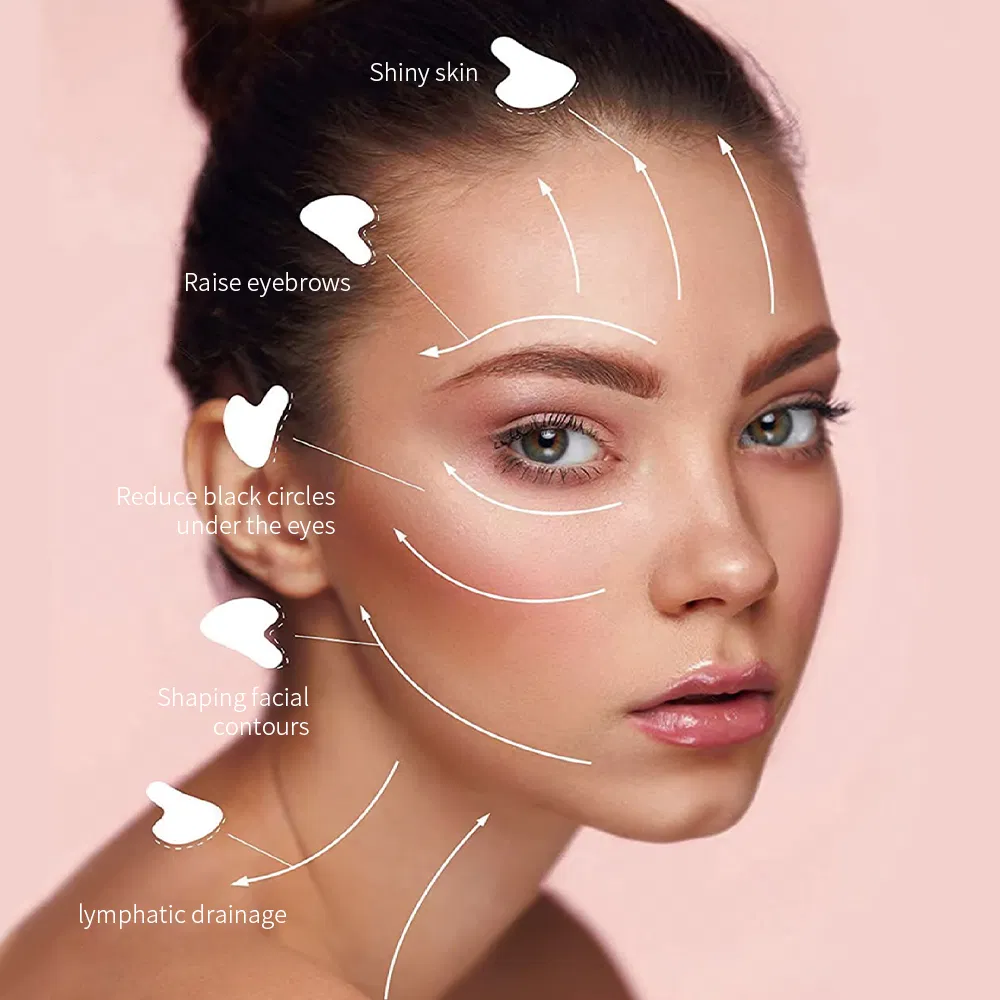 Herramienta de masaje facial con piedra de Gua Sha natural para el rostro y el cuerpo, tabla de Guasha, herramientas de belleza