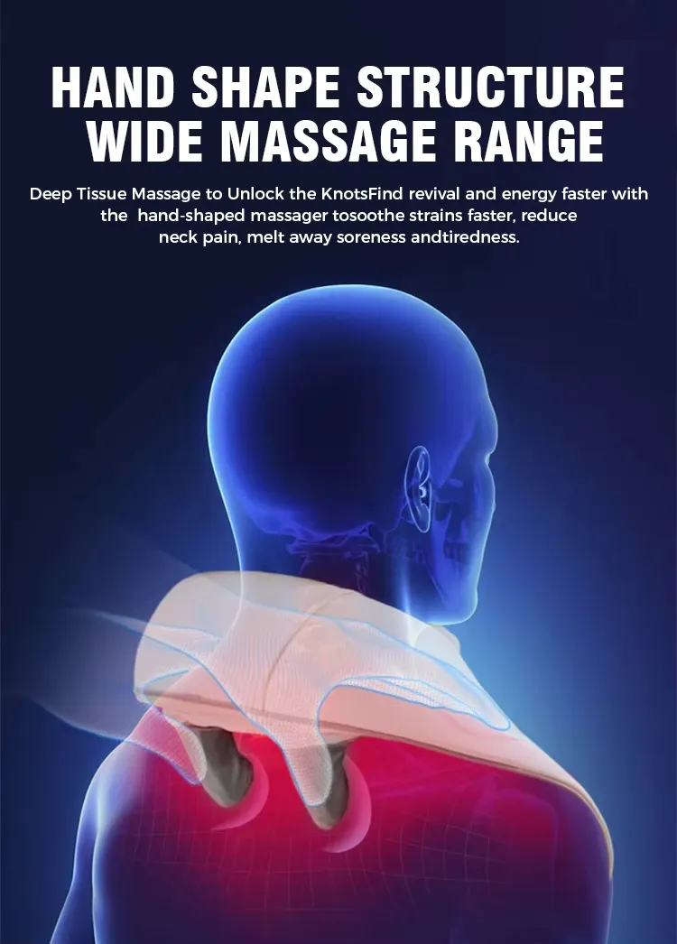 Masajeador de cuello en forma de mano de uso dual para el hogar - Shiatsu con calefacción