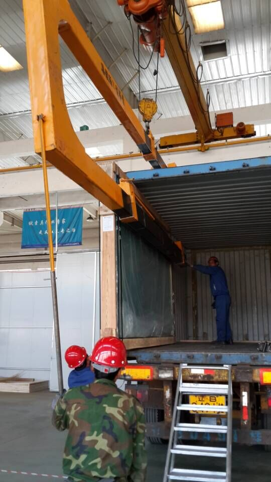 Herramienta de Carga y Descarga de Crates de Vidrio en Forma de C para Contenedor de Vidrio de 20 Pies, Trabaja con Grúa Aérea para Equipos de Descarga de Contenedores de Vidrio
