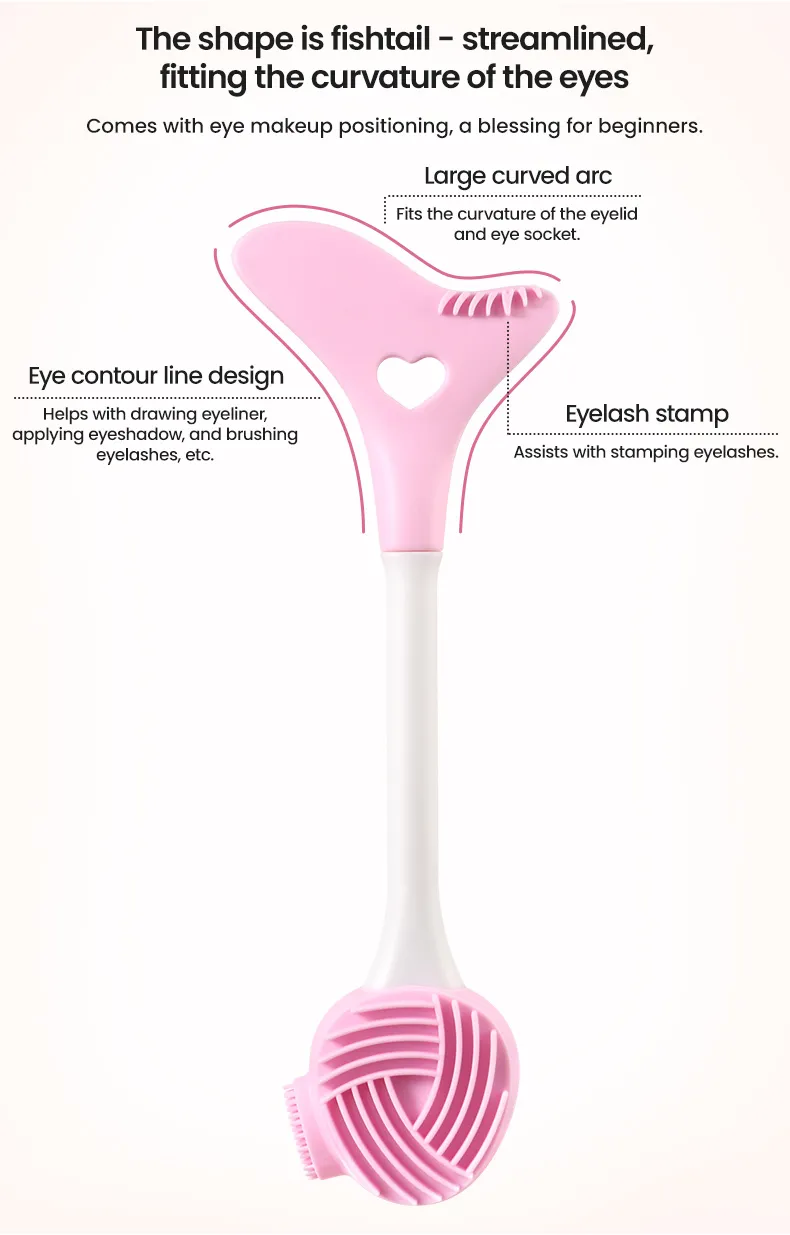 Herramienta de maquillaje para ojos, ayuda para el delineador de ojos y máscara de pestañas de silicona para masaje facial multifuncional