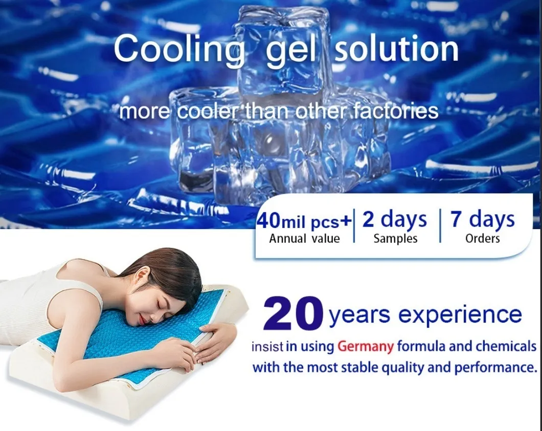 Especificaciones técnicas almohadilla de gel fresca