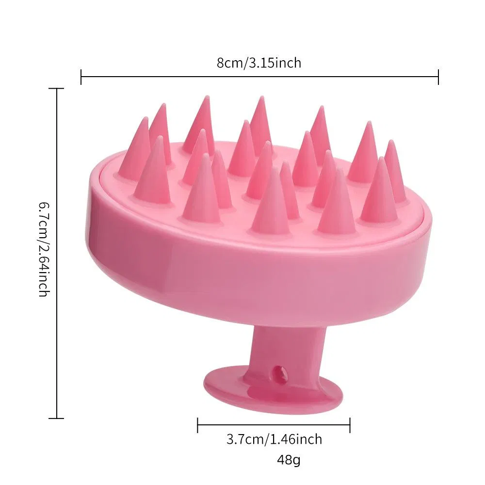 Cepillo de masaje para niños con logo personalizado, cepillo de silicona para el cuero cabelludo, cepillo para desenredar el cabello de mujeres, cepillo para baño de mascotas
