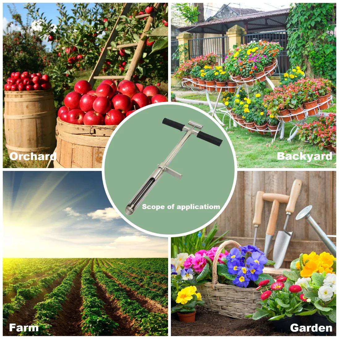 Kit de muestreo de suelo con mango en T operado por pedal de pie - Herramienta de muestreo de suelo multi superficie para jardines, céspedes, granjas y cuidado de plantas