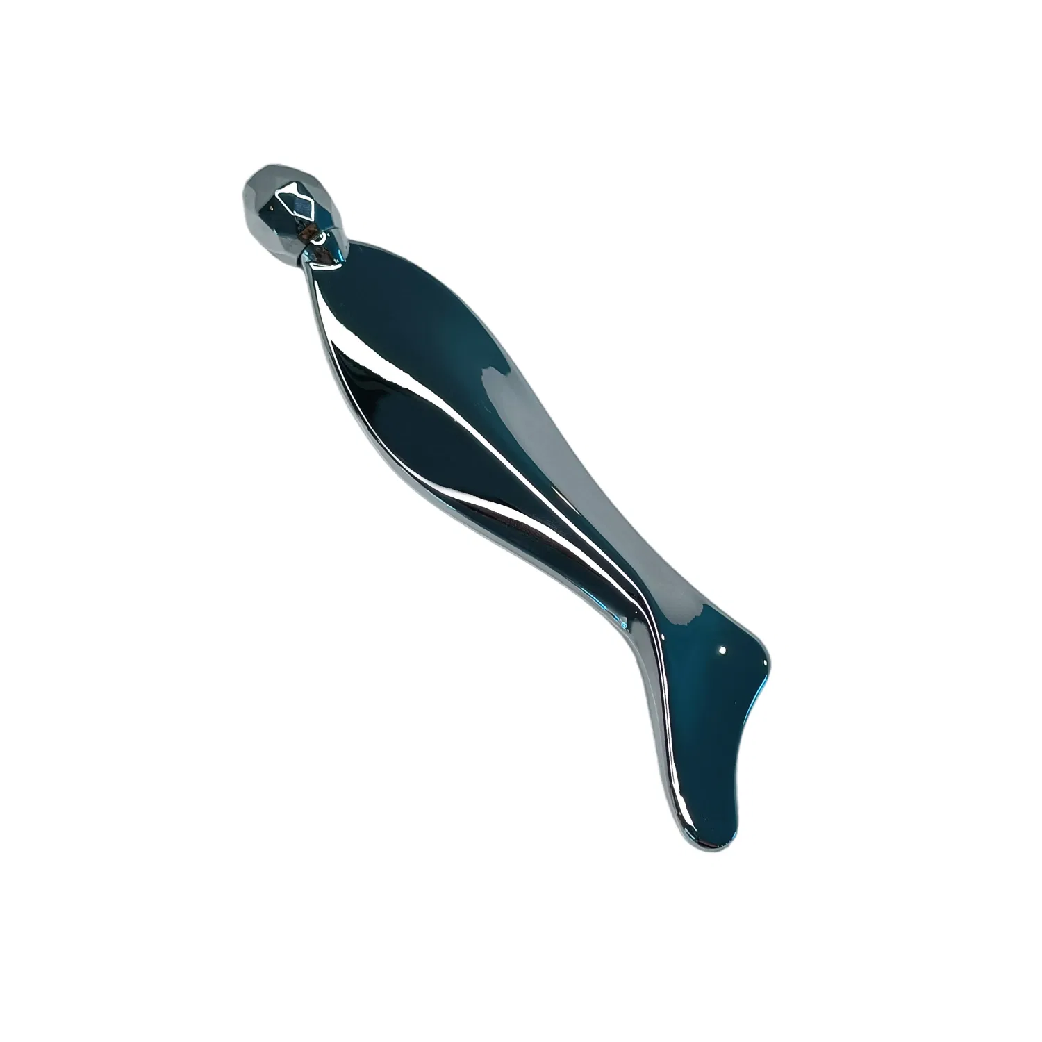 Herramienta de Gua Sha de Acero Inoxidable Premium para Masaje Facial Diseño de Sirena Plateada Herramienta de Rasurado Facial para Piel Radiante