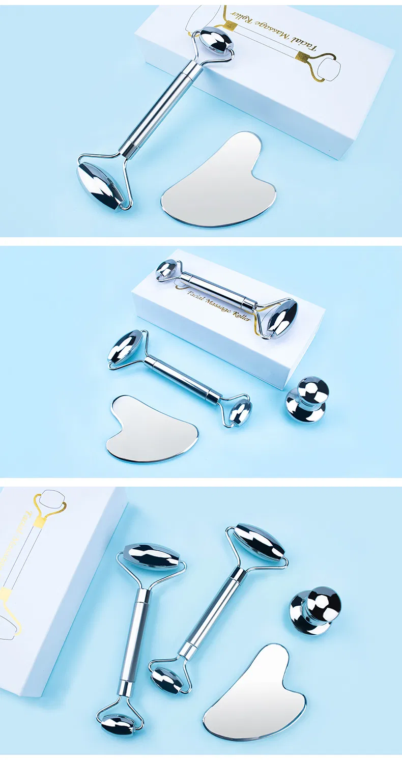 Producto de belleza OEM Gua Sha de acero inoxidable herramienta de masaje facial en forma de corazón Gua Sha de metal Gua Sha de acero inoxidable