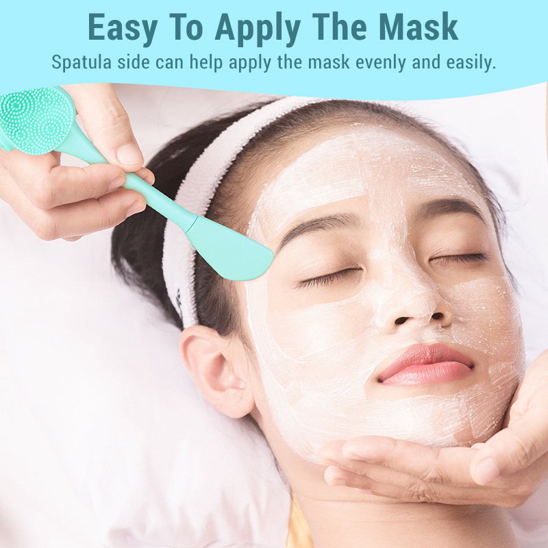 Diseño de logotipo impreso personalizado, máscara de silicona suave y ligera, cómoda, cepillo limpiador facial exfoliante, masaje del cuero cabelludo