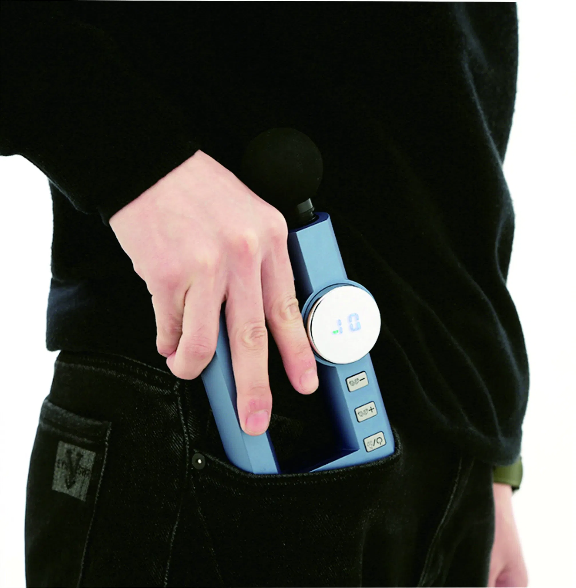 Masajeador de fascia inalámbrico 32 con intensidad de vibración, terapia de calor, infrarrojos, relajación corporal, pantalla LED y bolsillo