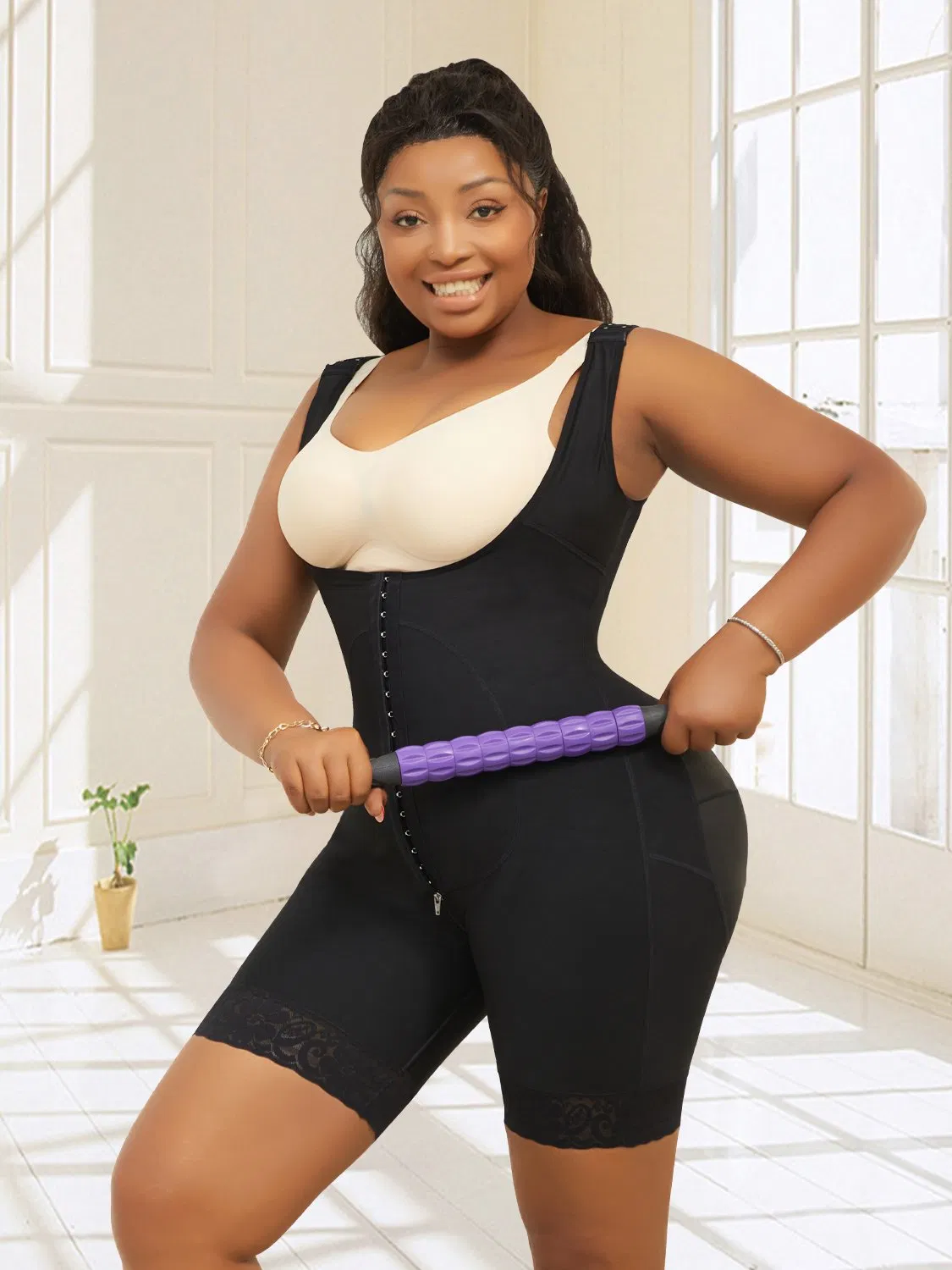 Faja de liposucción ajustable personalizada para masaje profundo de tejido celular, herramienta de rodillo de masaje para recuperación de lipo 360