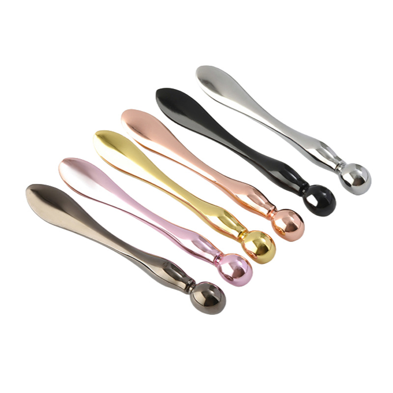 Cuchara de máscara de masaje de metal personalizada para crema de ojos, herramienta de masaje de belleza para el área de los ojos y contorno facial
