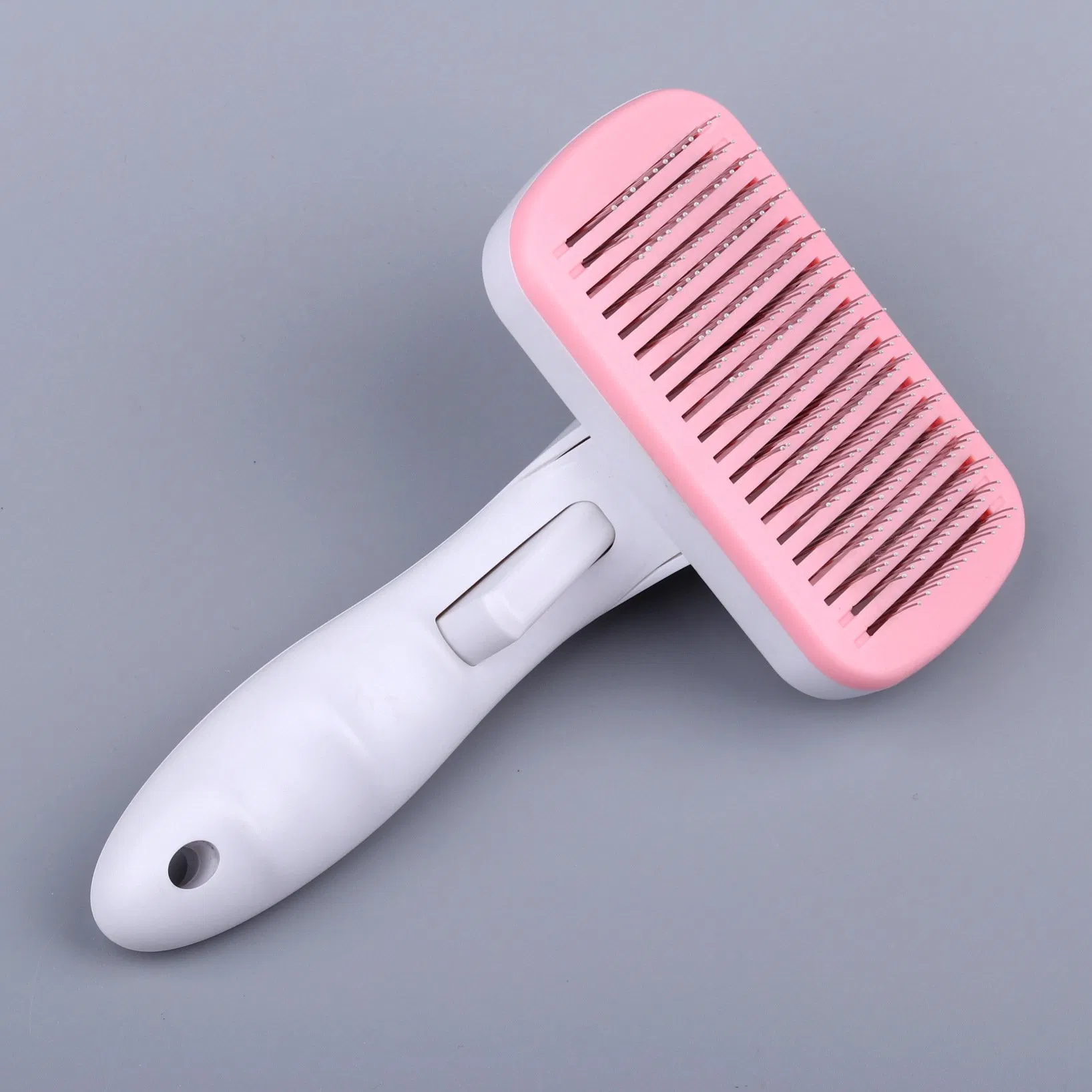 para mascotas de pelo corto, herramienta de aseo con botón de liberación, ducha autolimpiante para perros, suministros para el baño de gatos, cepillo para perros