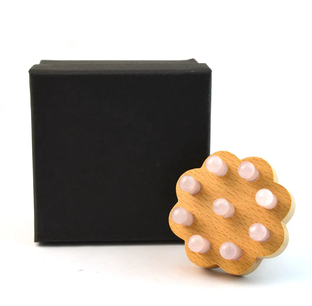 Peine de masaje para el cuero cabelludo de cuarzo rosa, herramienta de masaje para el cabello, alivia dolores de cabeza, estrés y relaja