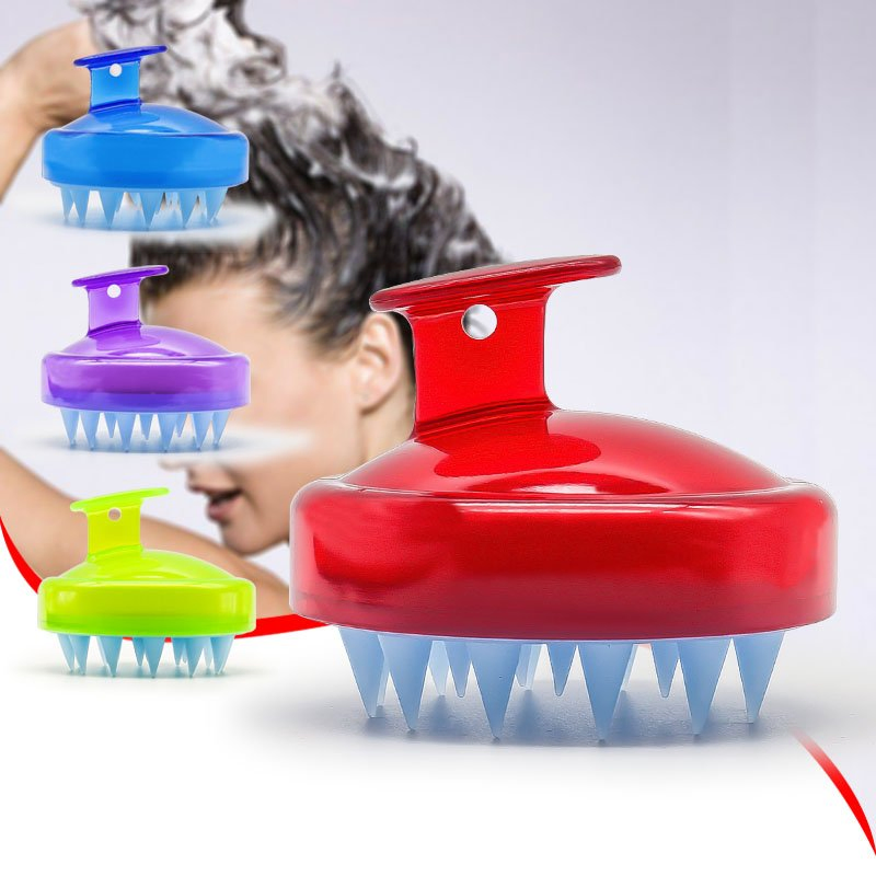Cepillo de masaje para niños con logo personalizado, cepillo de silicona para el cuero cabelludo, cepillo para desenredar el cabello de mujeres, cepillo para baño de mascotas