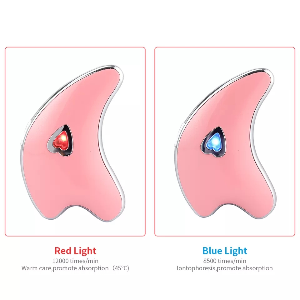 Mini Masajeador Eléctrico Herramienta de Masaje Facial de Acero Inoxidable Terapia de Gua Sha Herramientas Guasha