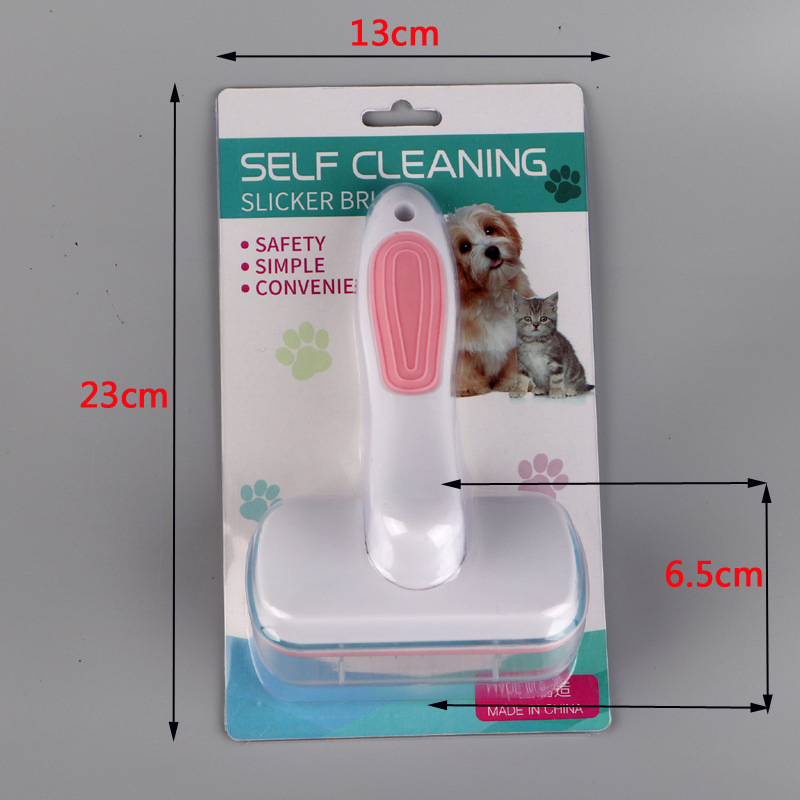 para mascotas de pelo corto, herramienta de aseo con botón de liberación, ducha autolimpiante para perros, suministros para el baño de gatos, cepillo para perros