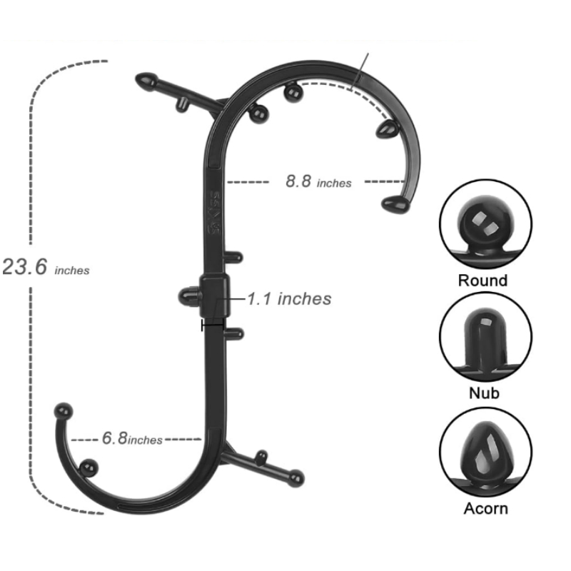 Caña de masaje en forma de S para el cuello y el cuerpo, herramienta de liberación muscular