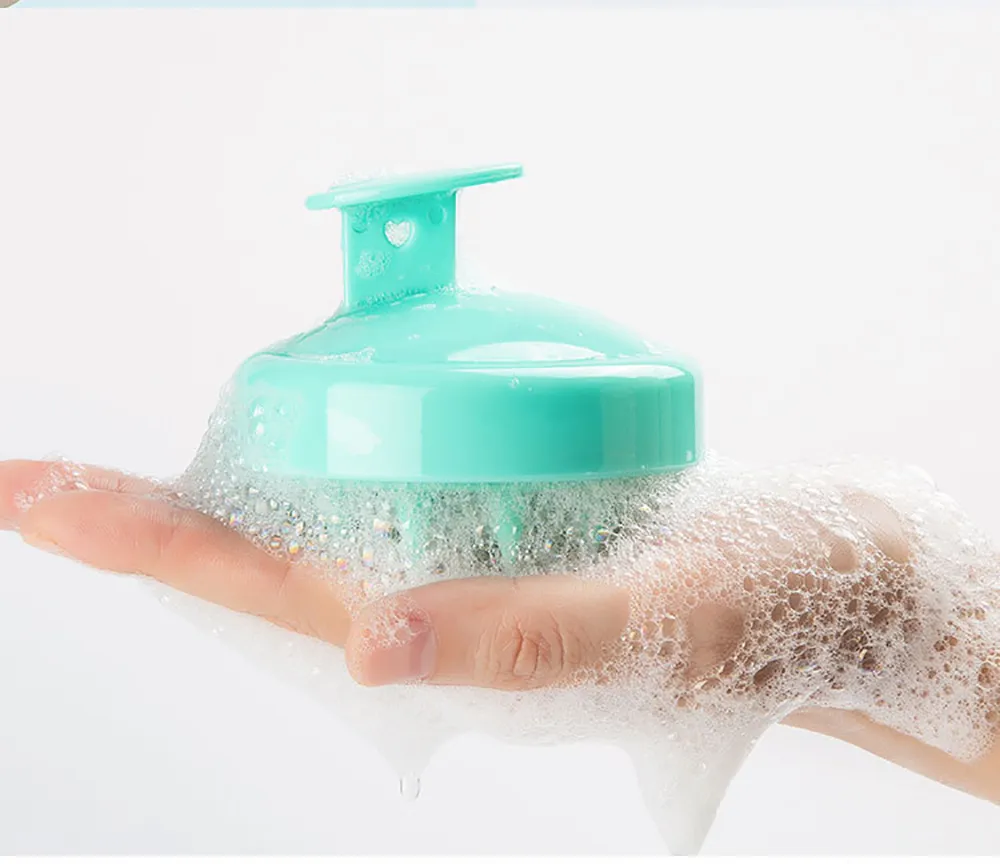 Cepillo de masaje para niños con logo personalizado, cepillo de silicona para el cuero cabelludo, cepillo para desenredar el cabello de mujeres, cepillo para baño de mascotas