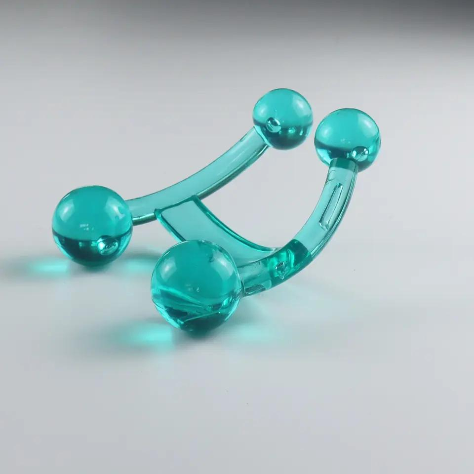 Herramienta de Masaje Manual para la Espalda con Forma de H de Plástico 4-Ball Perillas Cervicales de la Columna Vertebral Meridiana Acupresión